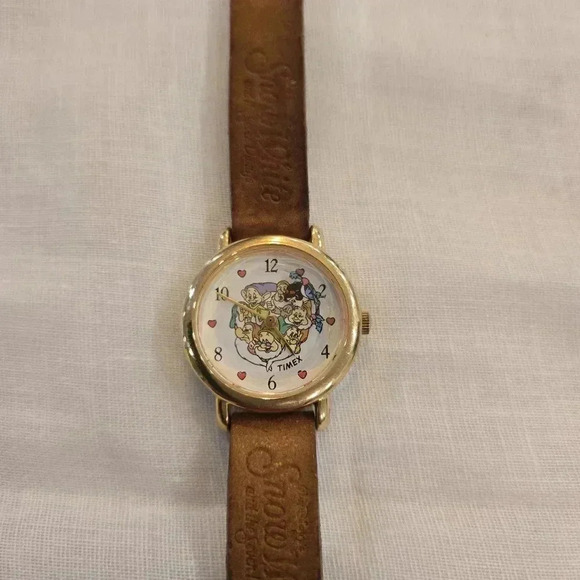 Vintage Disney x Timex Snow White & Seven Dwarfs Rotating Watch Leather Womens main image 3